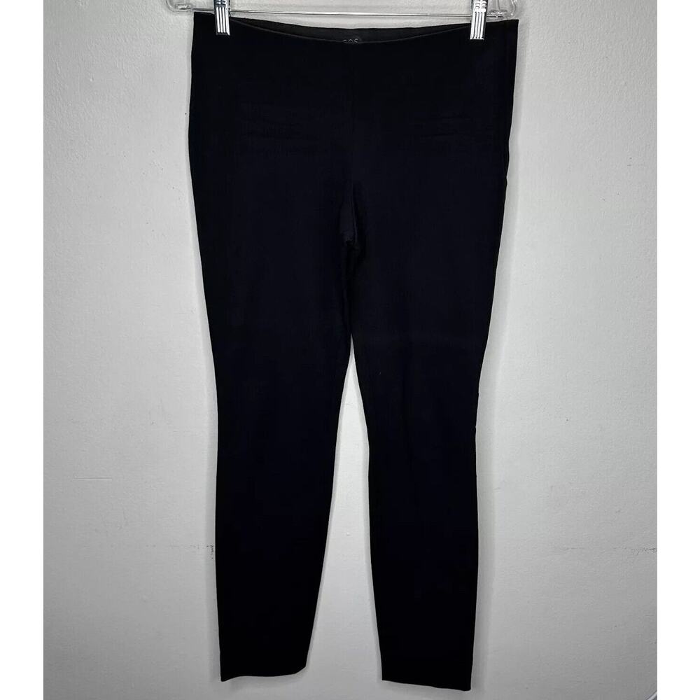 COS Black Stretch Side Zip Flat Front Slim Fit Leggings Trousers Pants 38